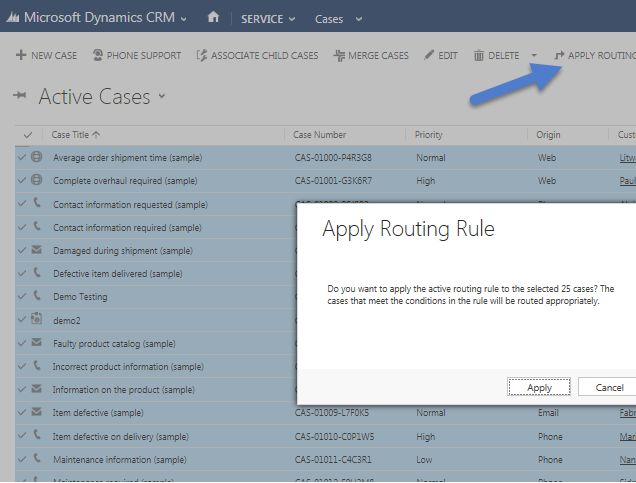 Apply Routing Rule